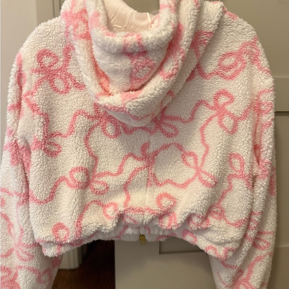 LoveShackFancy Pink and White Teddy Jacket - Picture 5 of 7